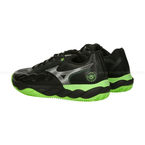 Mizuno Wave Enforce Court Padel - Black/Foliage Green/Glowing Apple