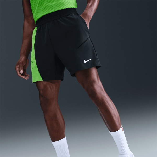 Nike Dri-FIT Court Slam 6in Shorts - Black/Mean Green/White