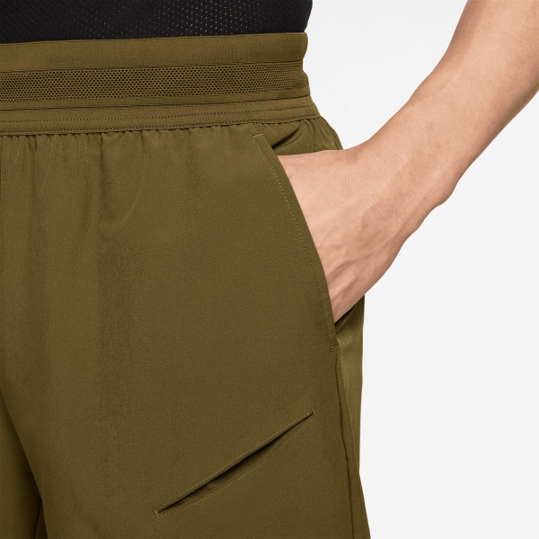 Nike Dri-FIT Court Slam 6in Shorts - Olive Flak/Saffron Quartz/White