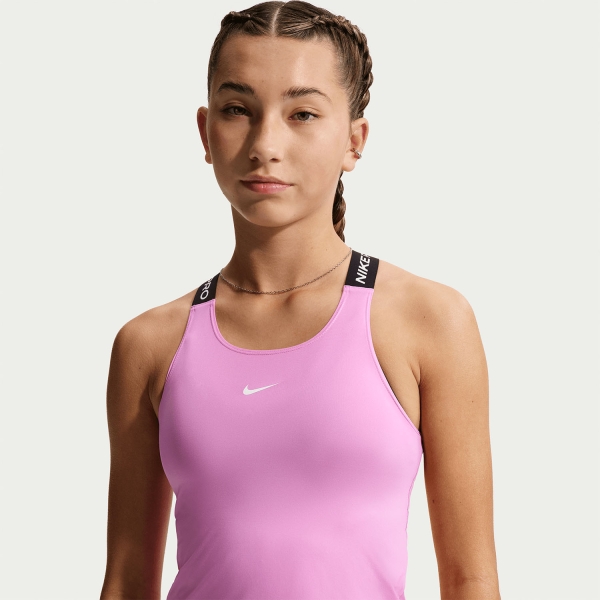 Nike Pro Dri-FIT Canotta Bambina - Light Magenta/Black/White
