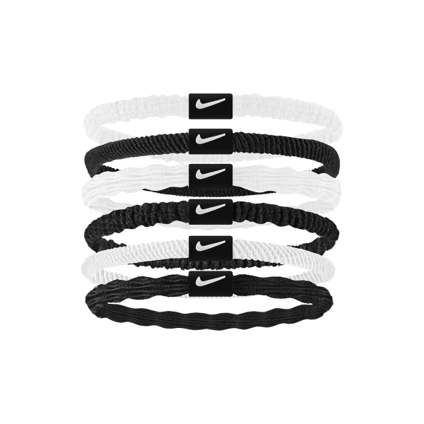Tennis Headbands Nike Flex x 6 Hair Ties  White/Black N.100.9194.152.OS