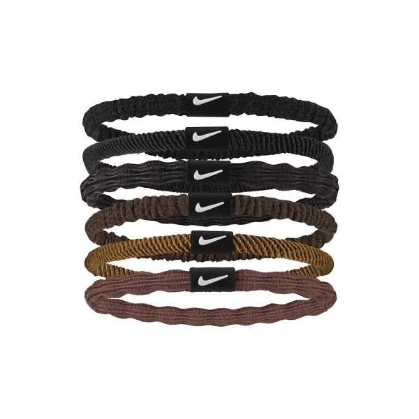 Tennis Headbands Nike Flex x 6 Hair Ties  Cacao Wow/Red Sepia/White N.100.9194.205.OS