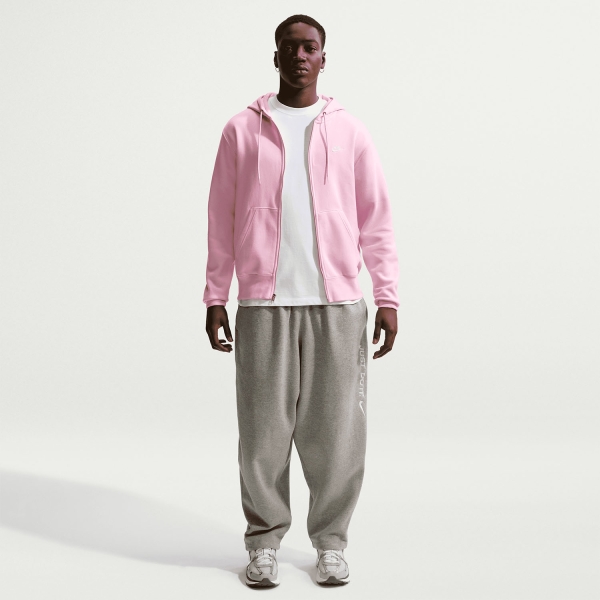 Nike Club Fleece Hoodie - Pink Foam/White