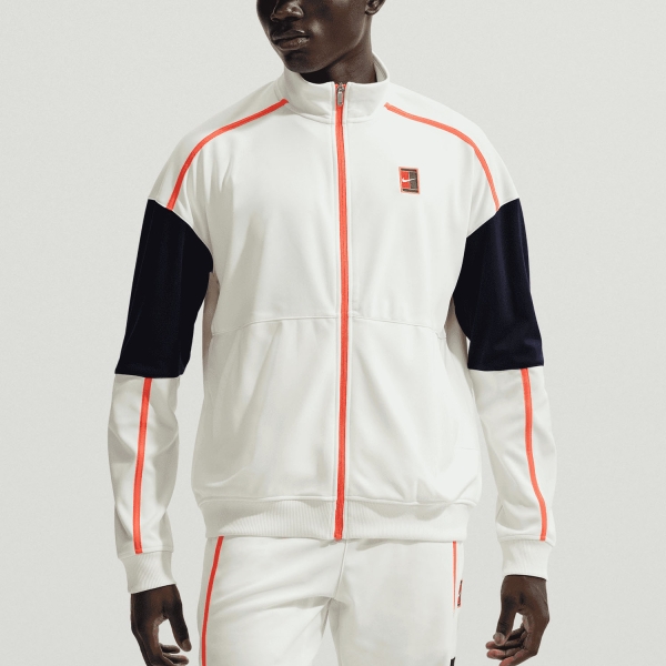 Men's Tennis Jackets Nike Court Heritage Jacket  Sail/Turf Orange FZ6925133