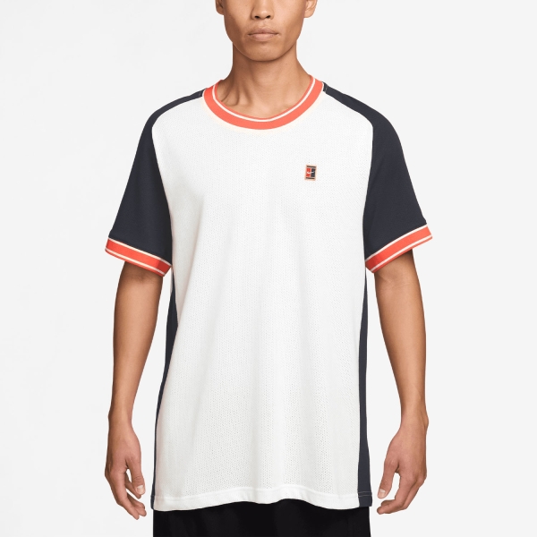 Men's Tennis Shirts Nike Court Heritage Logo TShirt  Sail/Dark Obsidian FN0318133