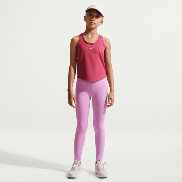 Nike One Swoosh Tights Niña - Light Magenta/White