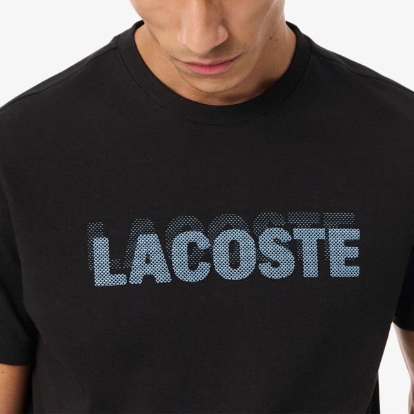 Lacoste Printed Maglietta - Noir/Bleu Clair/Aey