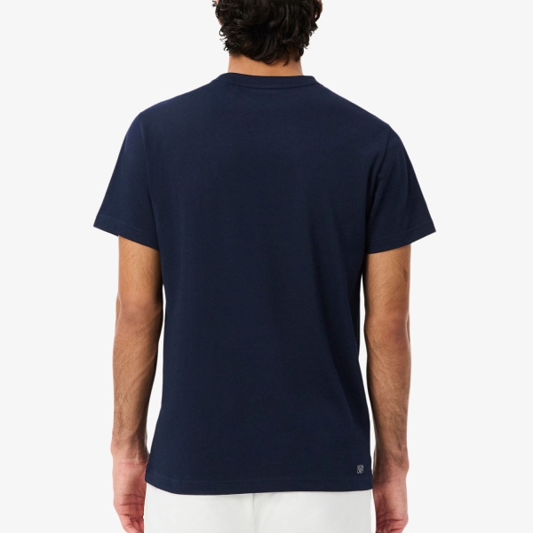 Lacoste Printed T-Shirt - Bleu Marine/Orange