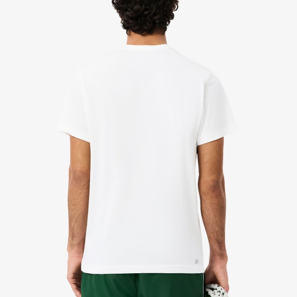 Lacoste Printed Maglietta - Blanc/Vert