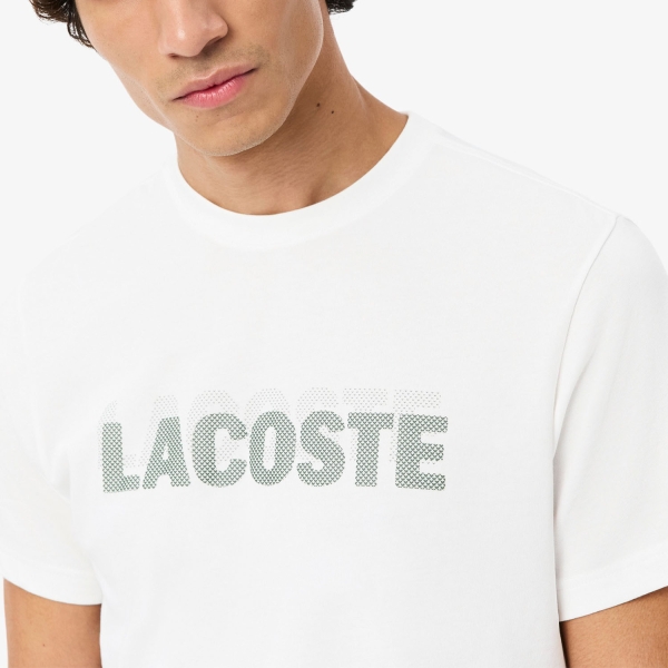 Lacoste Printed Maglietta - Blanc/Vert