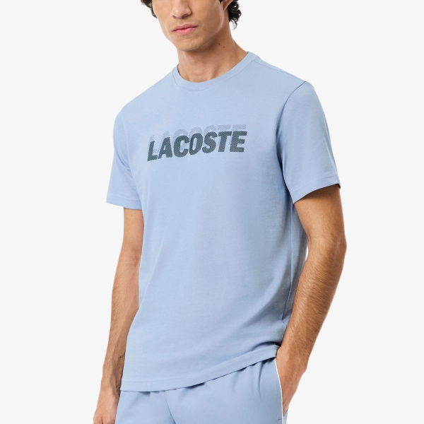 Maglietta Tennis Uomo Lacoste Printed Maglietta  Bleu Clair/Aey/Bleu Marine TH02179N5