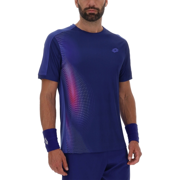 Maglietta Tennis Uomo Lotto Superrapida IX Maglietta  Blue 223360DAR