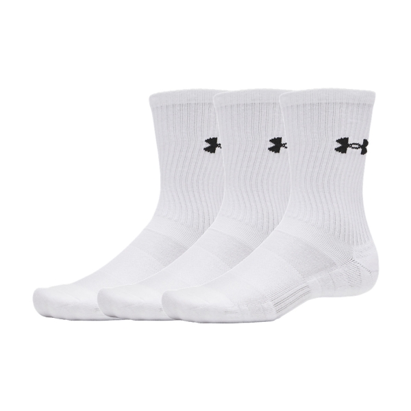 Tennis Socks Under Armour Performance Crew x 3 Socks  White/Ultimate Black 60096850100