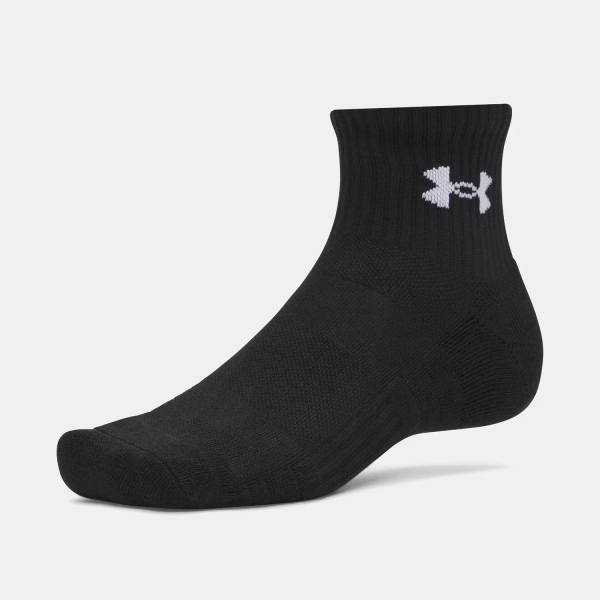 Under Armour Performance Quarter x 3 Socks - Ultimate Black/White