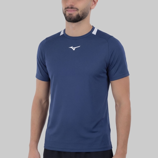 Men's Tennis Shirts Mizuno Logo TShirt  Estate Blue 62GAA00112