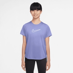 Nike Dri-FIT One Maglietta Bambina - Light Thistle/White