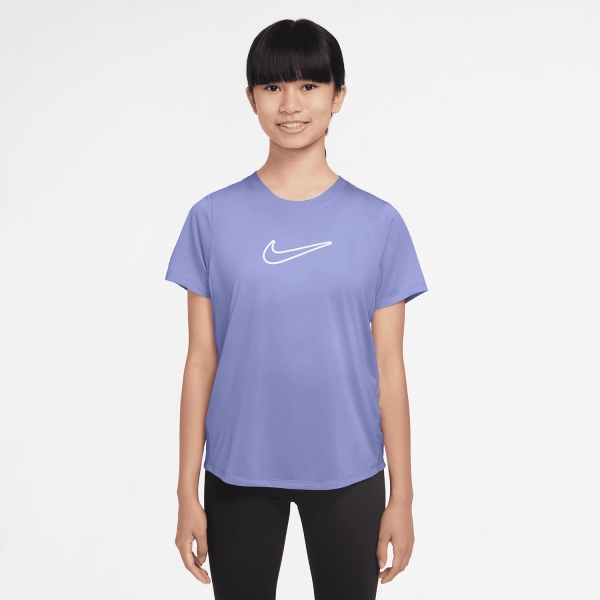 Top and Shirts Girl Nike DriFIT One TShirt Girl  Light Thistle/White FZ5600569