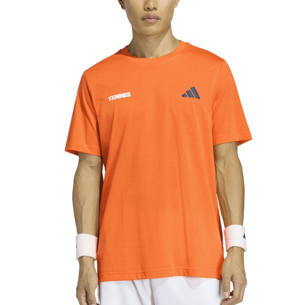 Camisetas de Tenis Hombre adidas Hot Egg Graphic Camiseta Pure Orange KB9432