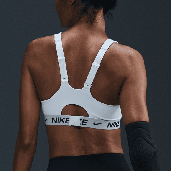 Nike Indy Swoosh Sports Bra - White/Stone Mauve/Black