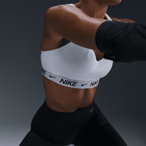 Nike Indy Swoosh Sports Bra - White/Stone Mauve/Black