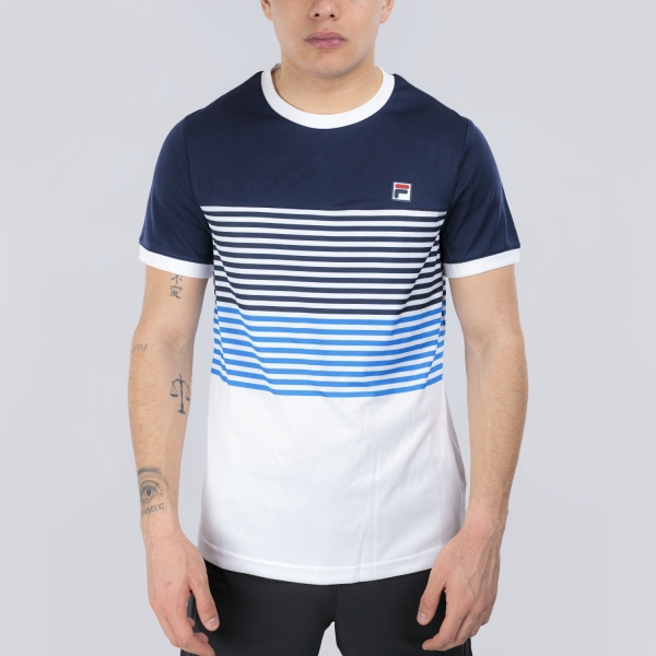 Men's Tennis Shirts Fila BB 1983 TShirt  White/Navy/Simply Blue Comb FBM2613500157