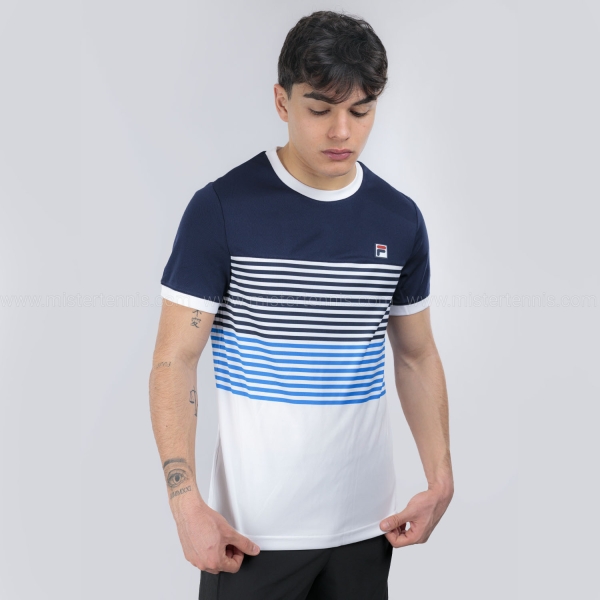 Fila BB 1983 T-Shirt - White/Navy/Simply Blue Comb