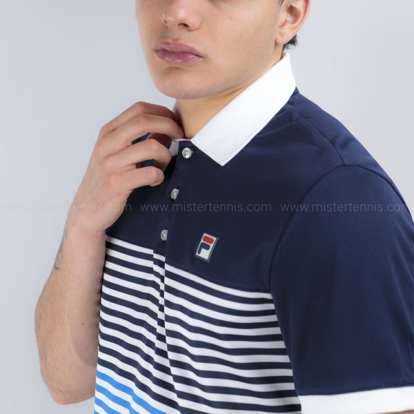 Fila BB Monte Carlo Polo - White/Navy/Simply Blue Comb