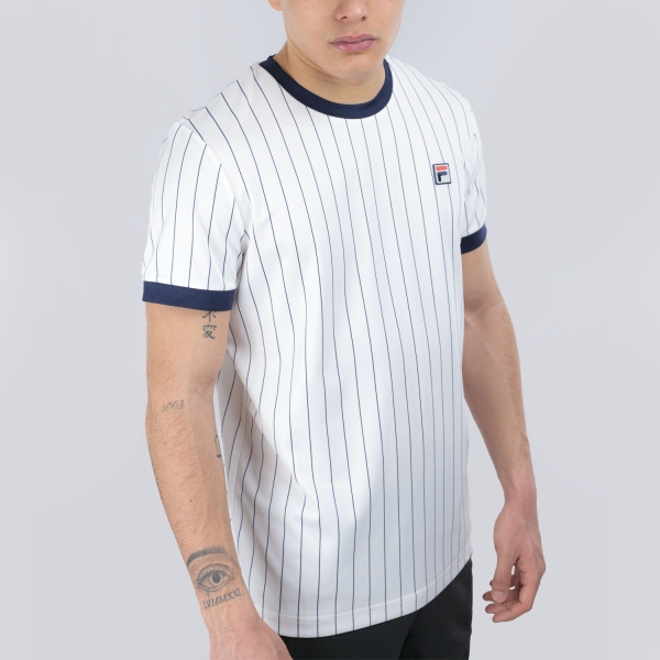 Men's Tennis Shirts Fila BB Stripes TShirt  White Alyssum Comb FRM2613112012