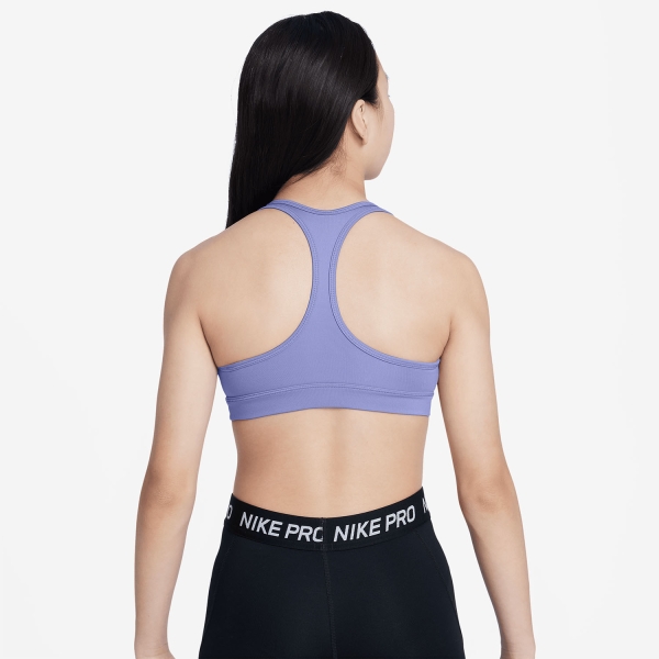 Nike Swoosh Logo Sports Bra Girl - Light Thistle/White