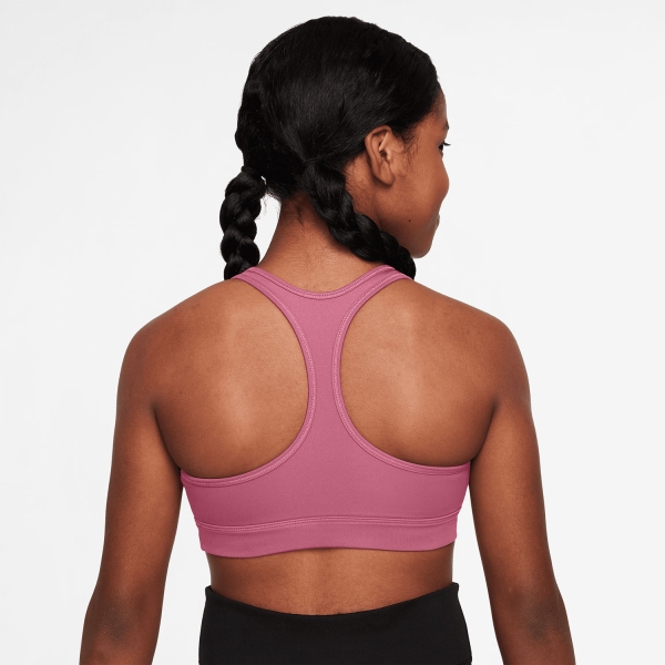 Nike Swoosh Logo Sports Bra Girl - Peony/White