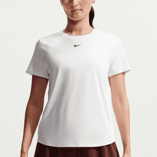 Magliette e Polo Tennis Donna Nike One Classic Maglietta  White/Black FN2798101