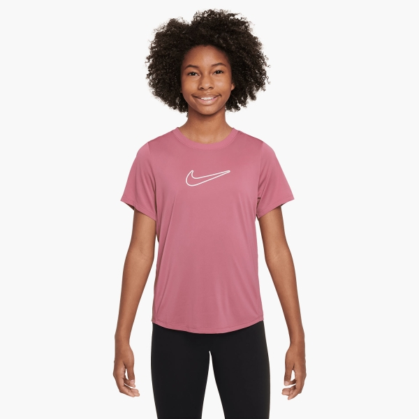 Top and Shirts Girl Nike DriFIT One TShirt Girl  Peony/White FZ5600641