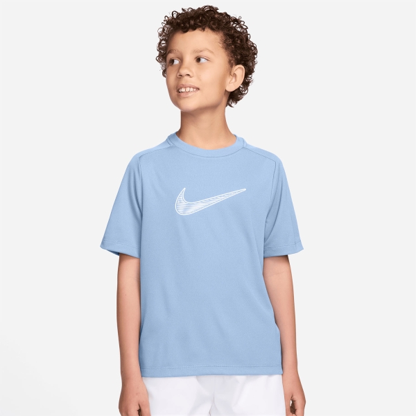 Tennis Polo and Shirts Boy Nike Multi Swoosh TShirt Boy Hydrogen Blue/White IF2430407