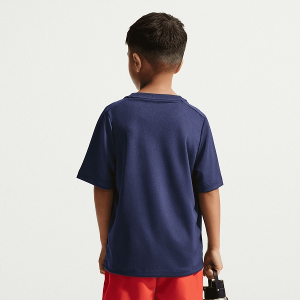 Nike Multi Swoosh T-Shirt Boy - Midnight Navy/White
