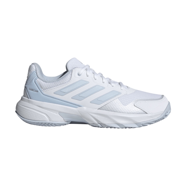 Women`s Tennis Shoes adidas Courtjam Control 3 Clay  FTWR White/Crystal Sky/Silver Metallic KI3443