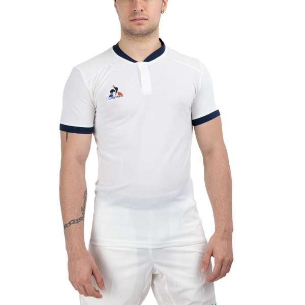 Men's Tennis Polo Le Coq Sportif Court Polo  New Optical White/Dress Blues 2320141
