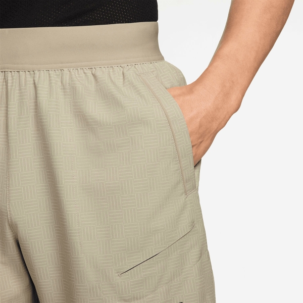 Nike Court Advantage Printed 6in Shorts - Desert Khaki/Black