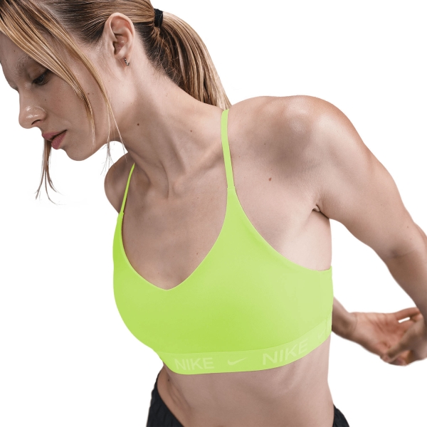 Nike Indy Swoosh Sujetador Deportivo - Light Lemon Twist/White Pearl
