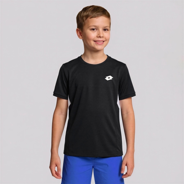 Tennis Polo and Shirts Boy Lotto Squadra IV TShirt Boy  All Black 2233561CL
