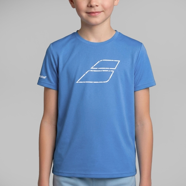 Polo e Maglia Tennis Bambino Babolat Exercise Crew Maglietta Bambino  Malibu Blue 4BS264444062