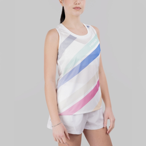 Women`s Tennis Tanks HEAD Pro Tank  White/Print Perf 814516WHXR