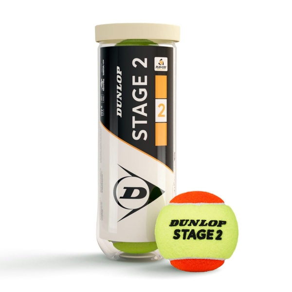 Dunlop Tennis Balls Dunlop Stage 2 Orange  3 Ball Can 601684