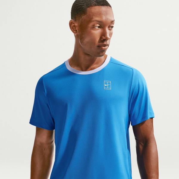 Nike Court Advantage Dri-FIT T-Shirt - Light Photo Blue/Hydrogen Blue/White
