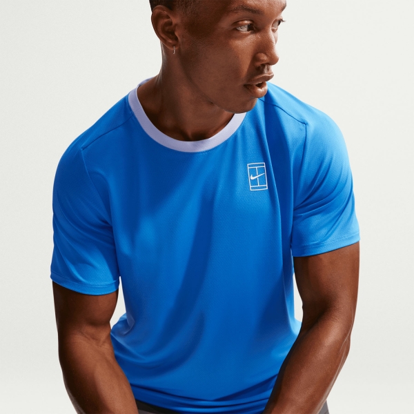 Nike Court Advantage Dri-FIT T-Shirt - Light Photo Blue/Hydrogen Blue/White