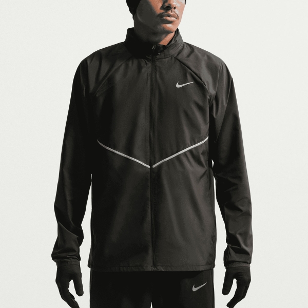 Chaquetas de Tenis Mujer Nike Repel Miler UV Chaqueta Black/Reflective Silver IF2369010