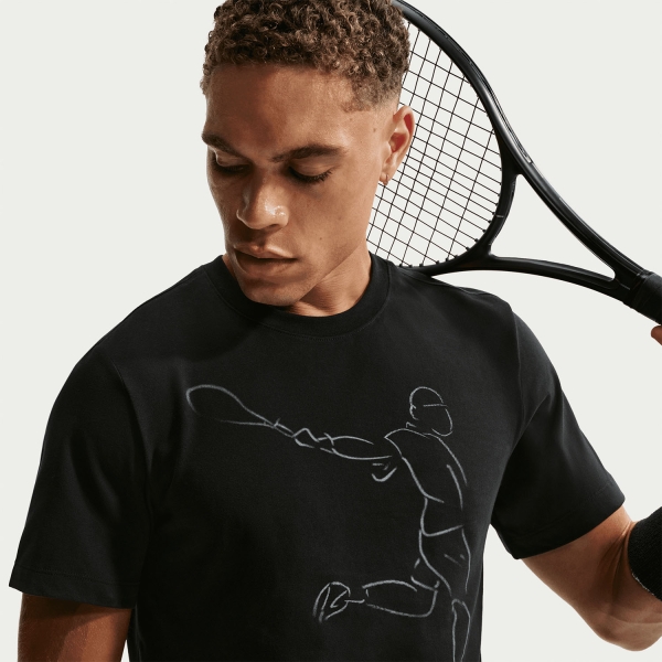 Nike Court Graphic Paris T-Shirt - Black