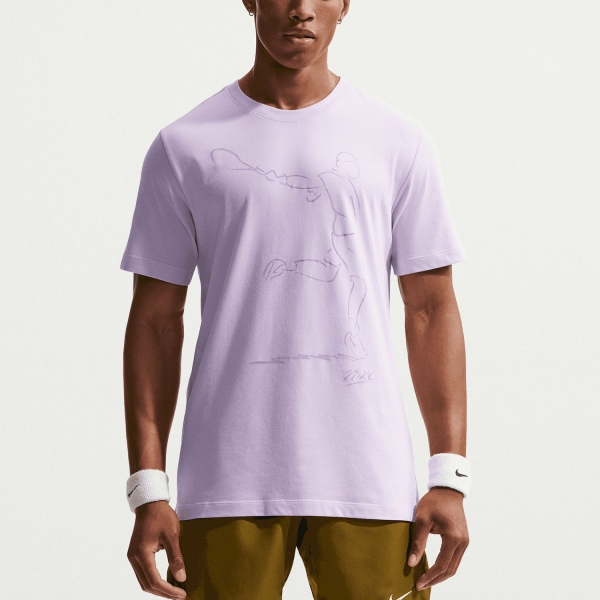 Camisetas de Tenis Hombre Nike Court Graphic Paris Camiseta  Violet Mist IH2104511