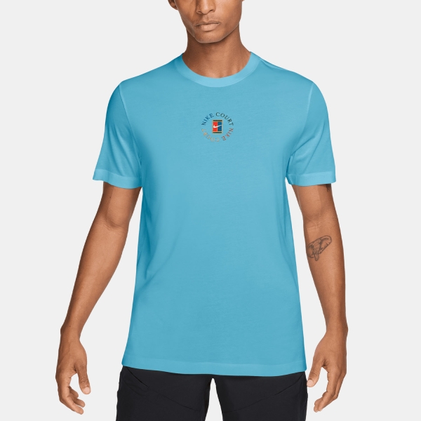 Men's Tennis Shirts Nike Court DriFIT Heritage TShirt Blue Gaze IM6128460