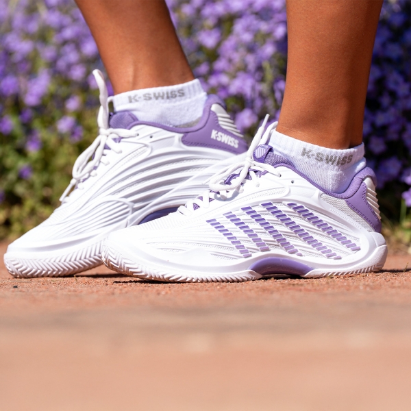 K-Swiss Hypercourt Express 3 Clay - White/Purple Haze/Lunar Rock