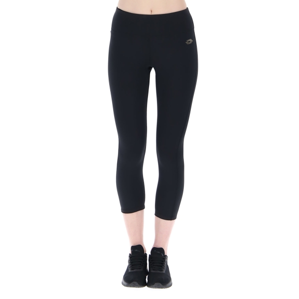 Women's Tennis Pants and Tights Lotto Logo Capri  All Black 2167801CL